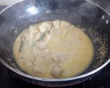 A picture of step 4 of Aloo posto.