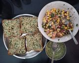 A picture of step 2 of Garlic corn sandwich.