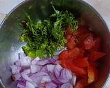 A picture of step 2 of Black Chickpea kala chana chat.
