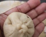 A picture of step 3 of Daal kachori with tarkari.