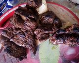A picture of step 5 of Nyama choma (beef).