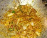 A picture of step 4 of Batata ni sukhi bhaji goan style.