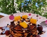 A picture of step 9 of Millets Fruits Choco-chips pancakes 🥞(5min Dish).