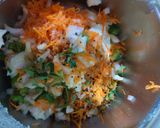 A picture of step 3 of Leftover rice vegetable menduvada.