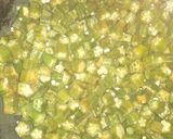 A picture of step 7 of Lady finger or bhindi.