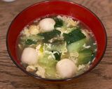 A picture of step 3 of Just in 15 mins! Chinese style fish ball, bok choy and egg soup.