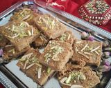 A picture of step 12 of Mohan Thaal (gram flour fudge).