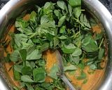 A picture of step 3 of Tofu-Methi sabji with Fresh Cream.
