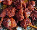 A picture of step 4 of Schezwan lolipop chicken.