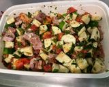 A picture of step 9 of Zucchini and Tomatoes with Bacon and Cilantro.