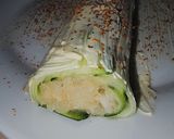 Foto del paso 8 de la receta: Canelón XXL de calabacín relleno de patata, rape y gambas langostineras