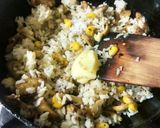 A picture of step 2 of Italian style mushroom fried rice.