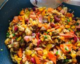 A picture of step 1 of Chinese fried rice.