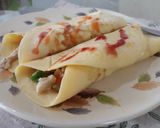 Hình bước làm 5 của món Crepe phiên bản mặn