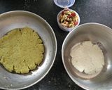 A picture of step 2 of Matar Paneer Koftas, tawa coriander naan with methi matar pulao.