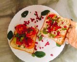 A picture of step 6 of Cottage cheese toast (Tomato Basil cottage cheese Toast).