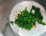 A picture of step 1 of Paneer, cheesy methi kachori.