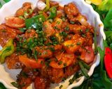 A picture of step 7 of Chicken Manchurian.