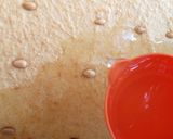 A picture of step 6 of Egyptian style basbousa.