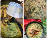 Foto langkah ke 5 dari resep Daun Ubi & Udang Masak Lemak Tempoyak.