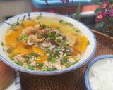 Hình bước làm 2 của món Canh bí đỏ nấu xương heo và thịt xay