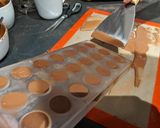 A picture of step 4 of Chocolates with coffee filling.