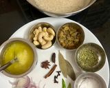 A picture of step 1 of Nei Choru (Ghee Rice).