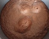 A picture of step 3 of Chocolate Lava Cake on a Light Chocolate Mousse.