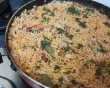 A picture of step 6 of Mexican rice.