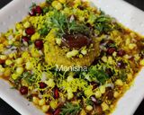 A picture of step 5 of Khichdi patties chaat.
