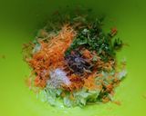 A picture of step 1 of Carrot Cucumber Tempered Raita.