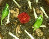 A picture of step 3 of Palak chicken.
