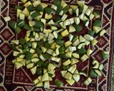 A picture of step 1 of Raw mango pickle.
