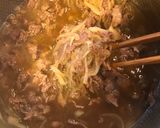 A picture of step 4 of Gyudon (beef bowl).