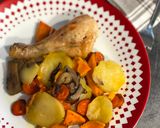 Tepsis alsó csirkecomb vele sült zöldségekkel recept fázis 4 fotója