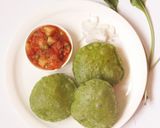 A picture of step 12 of Palak poori and Aloo Matar.