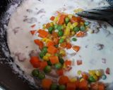 港式料理 ~ 簡易焗烤白汁雞皇飯的食譜步驟6照片