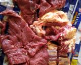 A picture of step 1 of Nyama choma (beef).