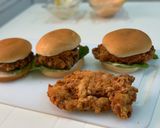 A picture of step 1 of Crispy chicken burger kfc style.