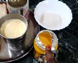 A picture of step 1 of Hot bread halwa.