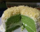 Foto langkah ke 6 dari resep Bolu pandan kukus toping salju keju.