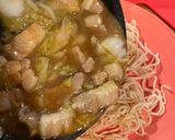 A picture of step 4 of Yakisoba noodles with starchy sauce.