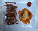 Foto del paso 9 de la receta: Medallones de cerdo albardados con reducción de PX y guarnición de calabacín con salsa holandesa