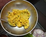 A picture of step 1 of Bombay masala sandwich.