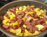 A picture of step 1 of Smoked sausage and squash rice bowl.