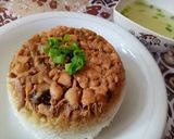 Foto langkah ke 11 dari resep Nasi Tim Ayam lengkap dengan kuah kaldu.