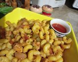 A picture of step 4 of Smoky pasta with Desi touch.