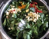 A picture of step 1 of Sarson Da Saag.