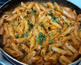 A picture of step 13 of Red sauce vegetables Italian pasta.