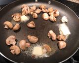 A picture of step 3 of Crispy chicken thigh with angel hair, mushroom and garlic butter cilantro sauce.